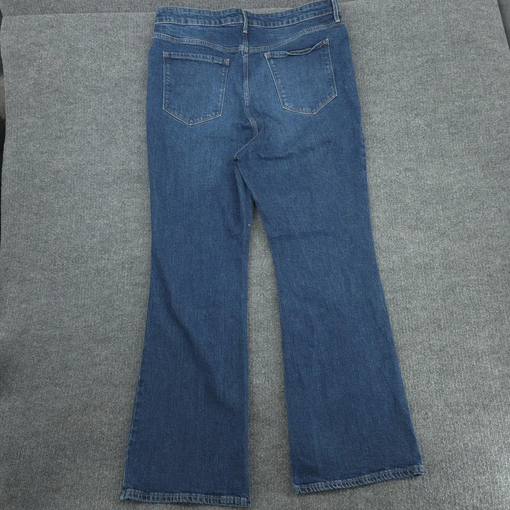 Old Navy Jeans Womens 18 Blue Extra High Rise Flare Button Fly Stretch Denim‎